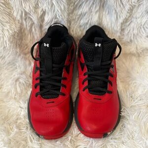 Under Armour Kids Red and Black Athletic Sneakers
